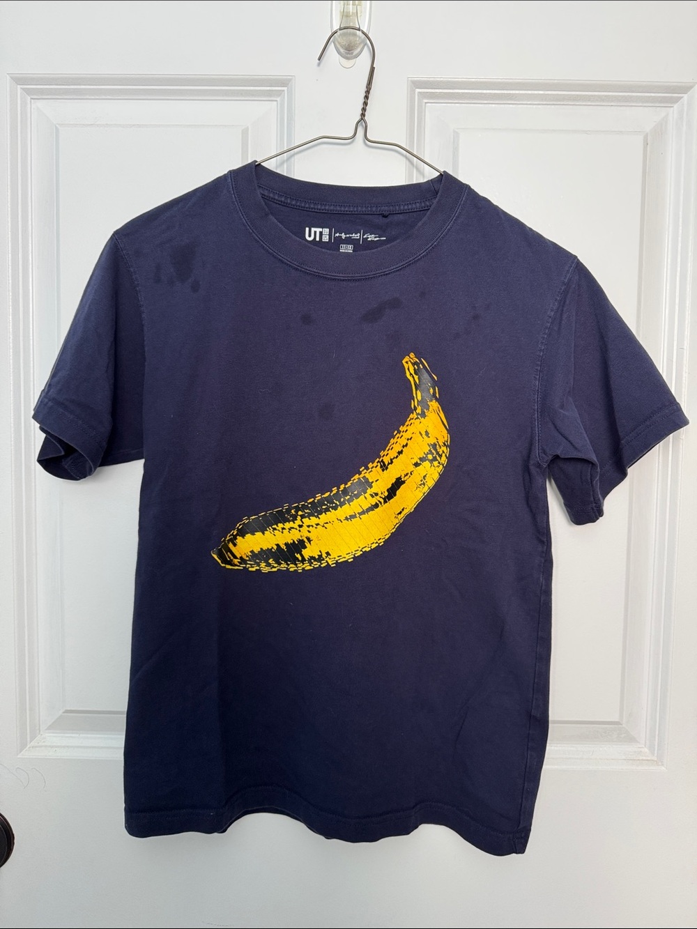 Uniqlo-Andy Warhol Navy Blue Tee with Yellow Banana Graphic